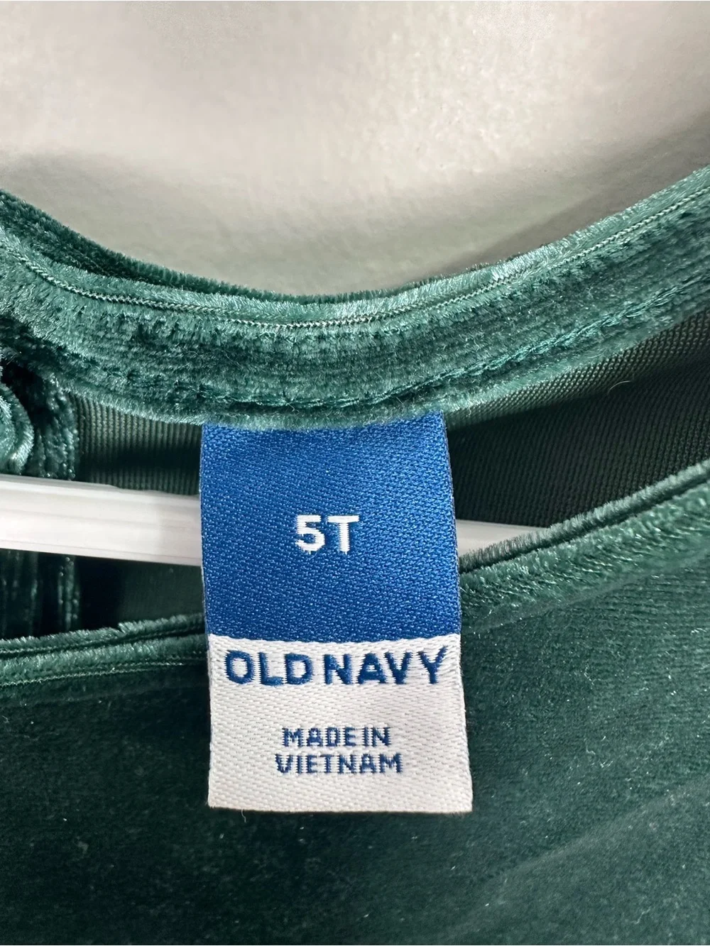 Old Navy Girls Green Long Sleeve Velvet Velour Dress Size 5T